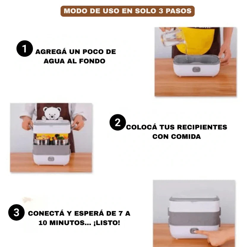 Lonchera Vaporera Inteligente: Almuerzo Caliente, Fresco y Saludable en cualquier lugar!
